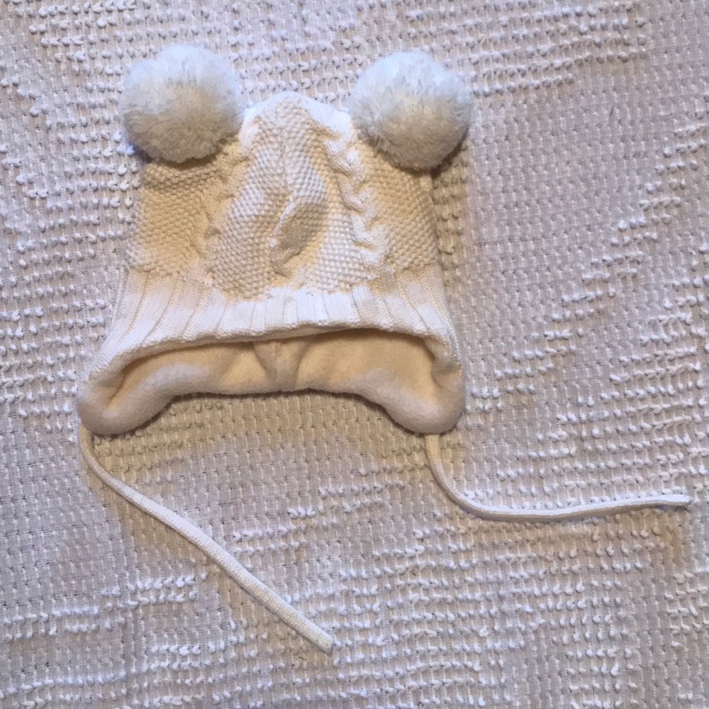 Newborn hat for winter Pom Pom ears